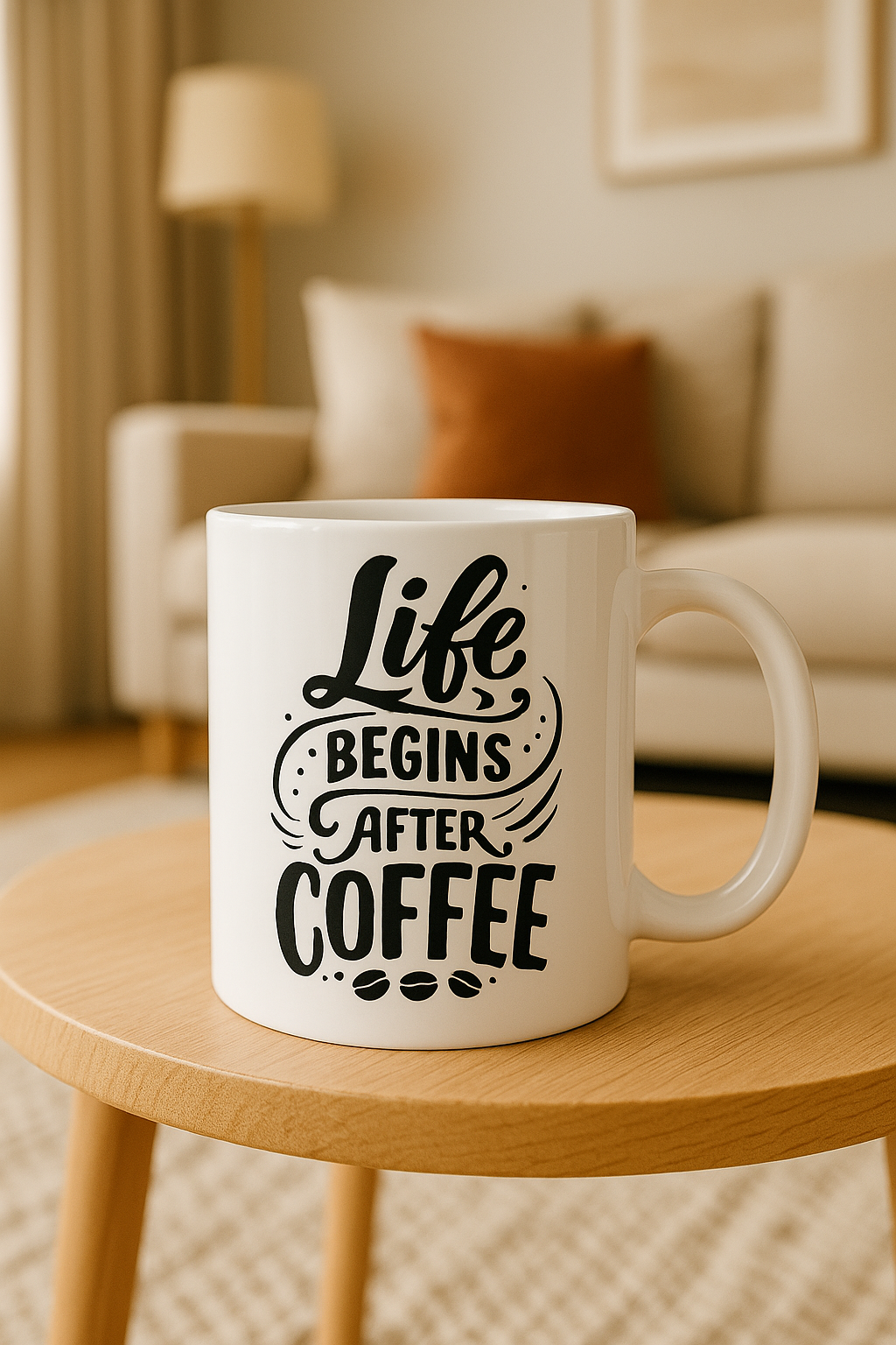 Life Begins After Coffee Mug – Funny Morning Quote – Gift for Coffee Lovers – Office Mug – 11oz Ceramic Cup