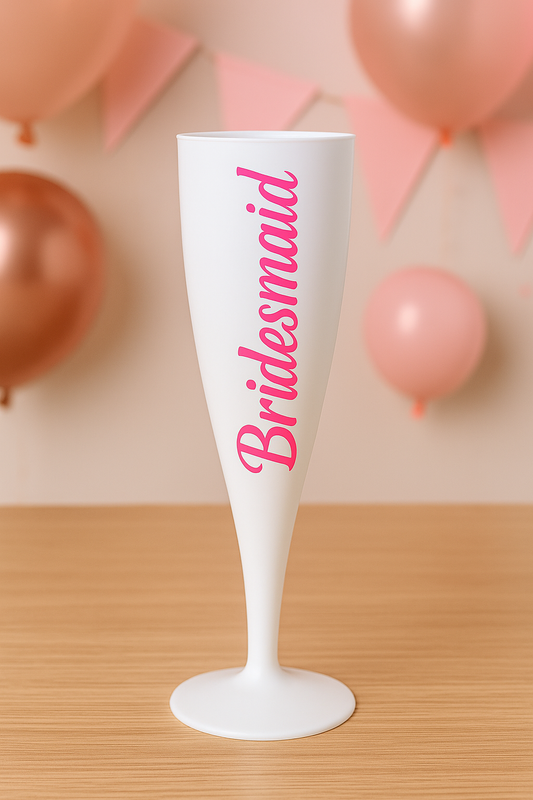 Personalised Bride & Bridesmaid Champagne Flutes – Hen Party